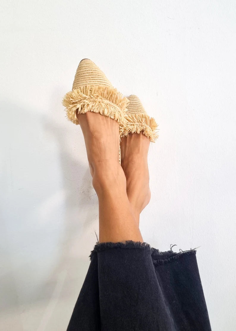 MILY RAFFIA MULES