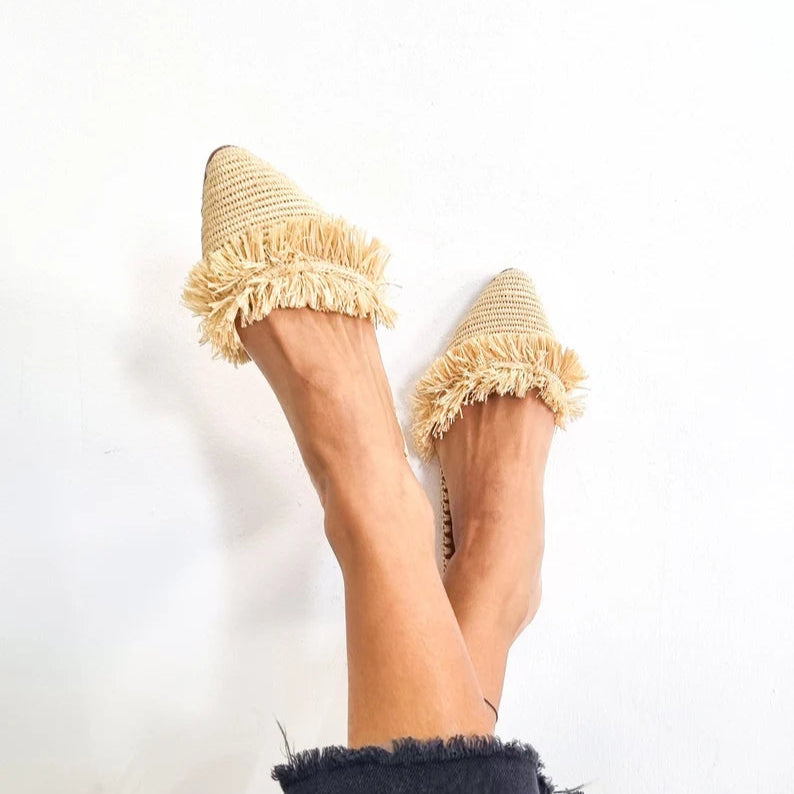 MILY RAFFIA MULES