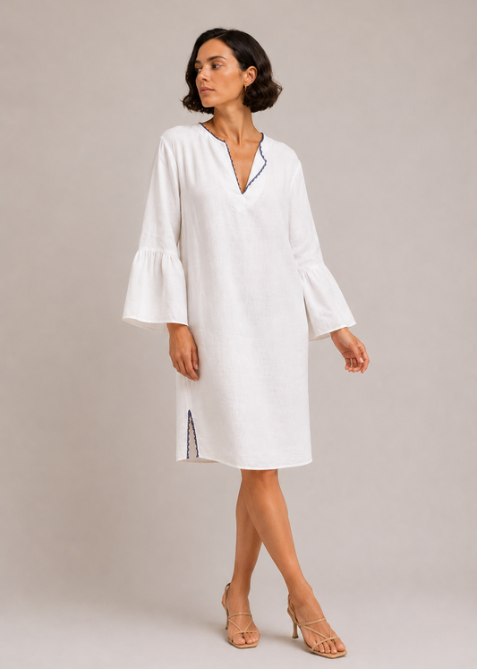 WHITE LINEN DRESS