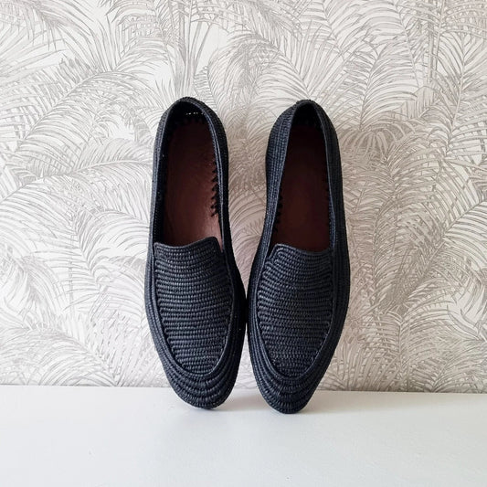 PLAIN RAFFIA LOAFER BLACK