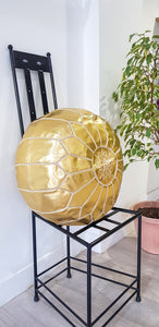 GOLD LEATHER POUF - Milsouls