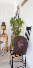 BROWN LEATHER POUF
