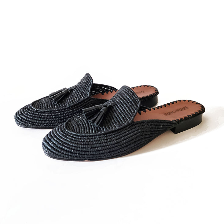 SAINT TASSELS RAFFIA MULES