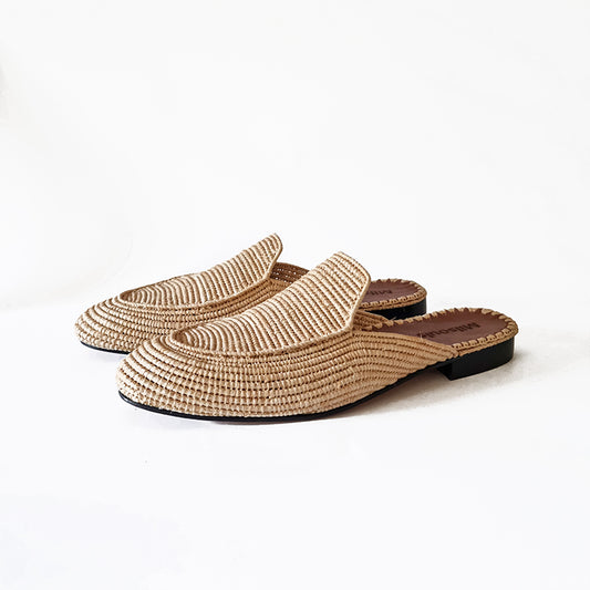 SAINT NATURAL RAFFIA MULES