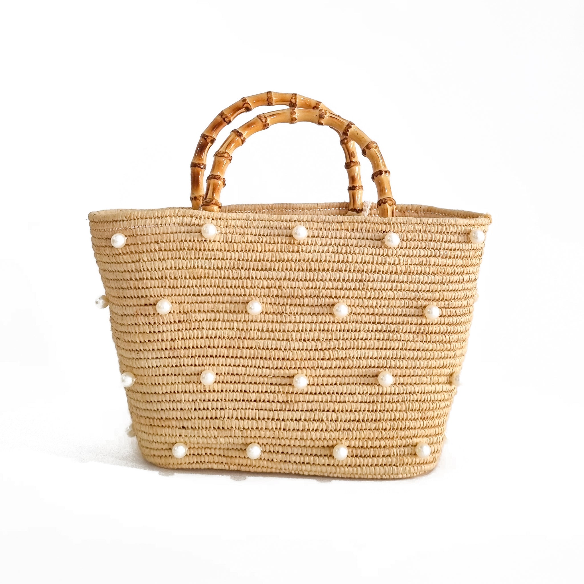 Shop Poolside The Large Sogno Pearl Raffia Tote