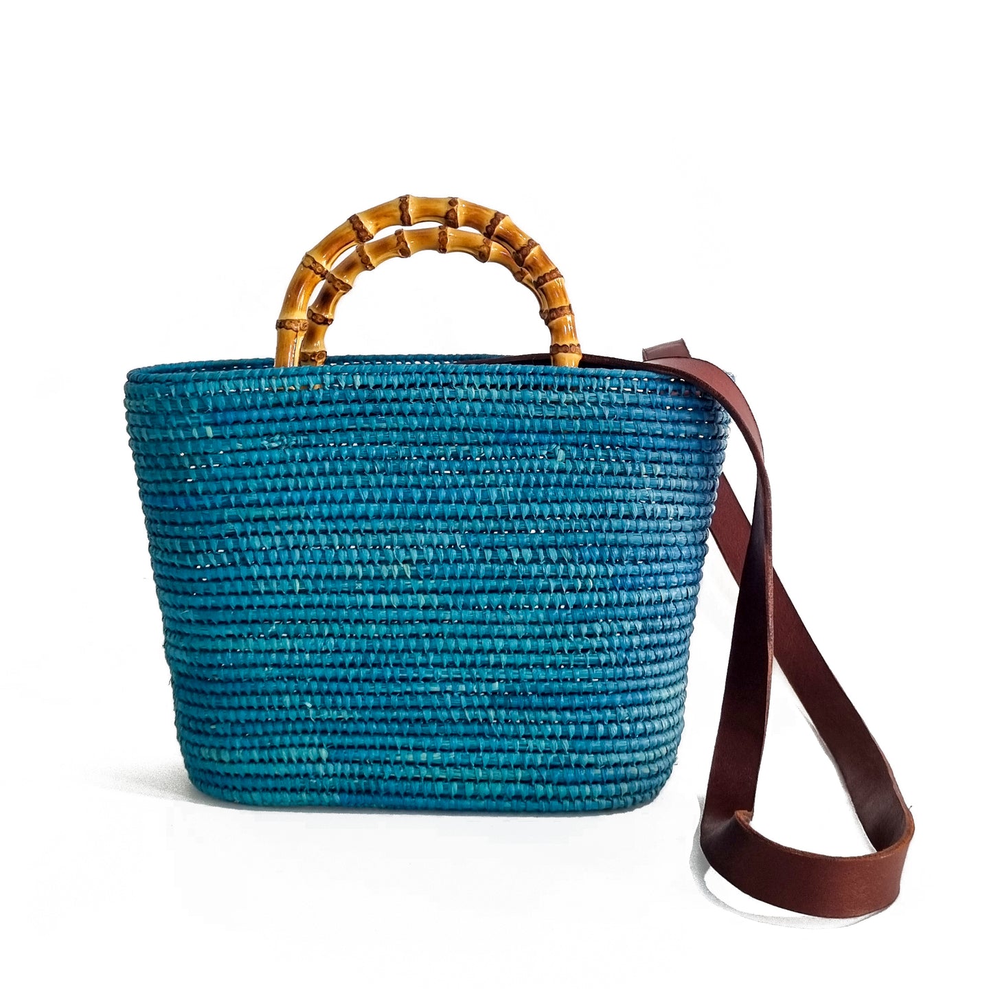 PLAIN BLUE RAFFIA BASKET