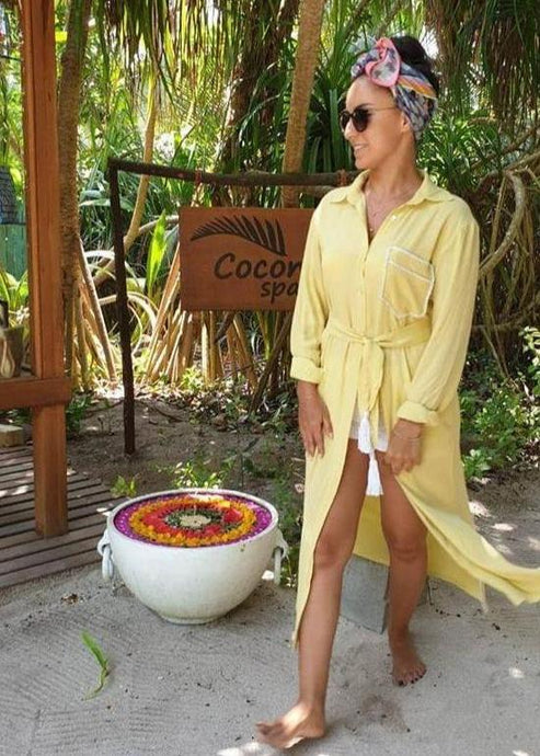 BEVERLY YELLOW SHIRT DRESS - Milsouls