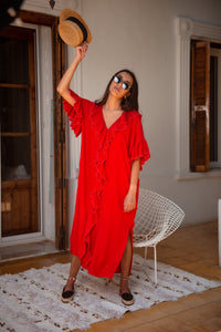 SICILY RED KAFTAN