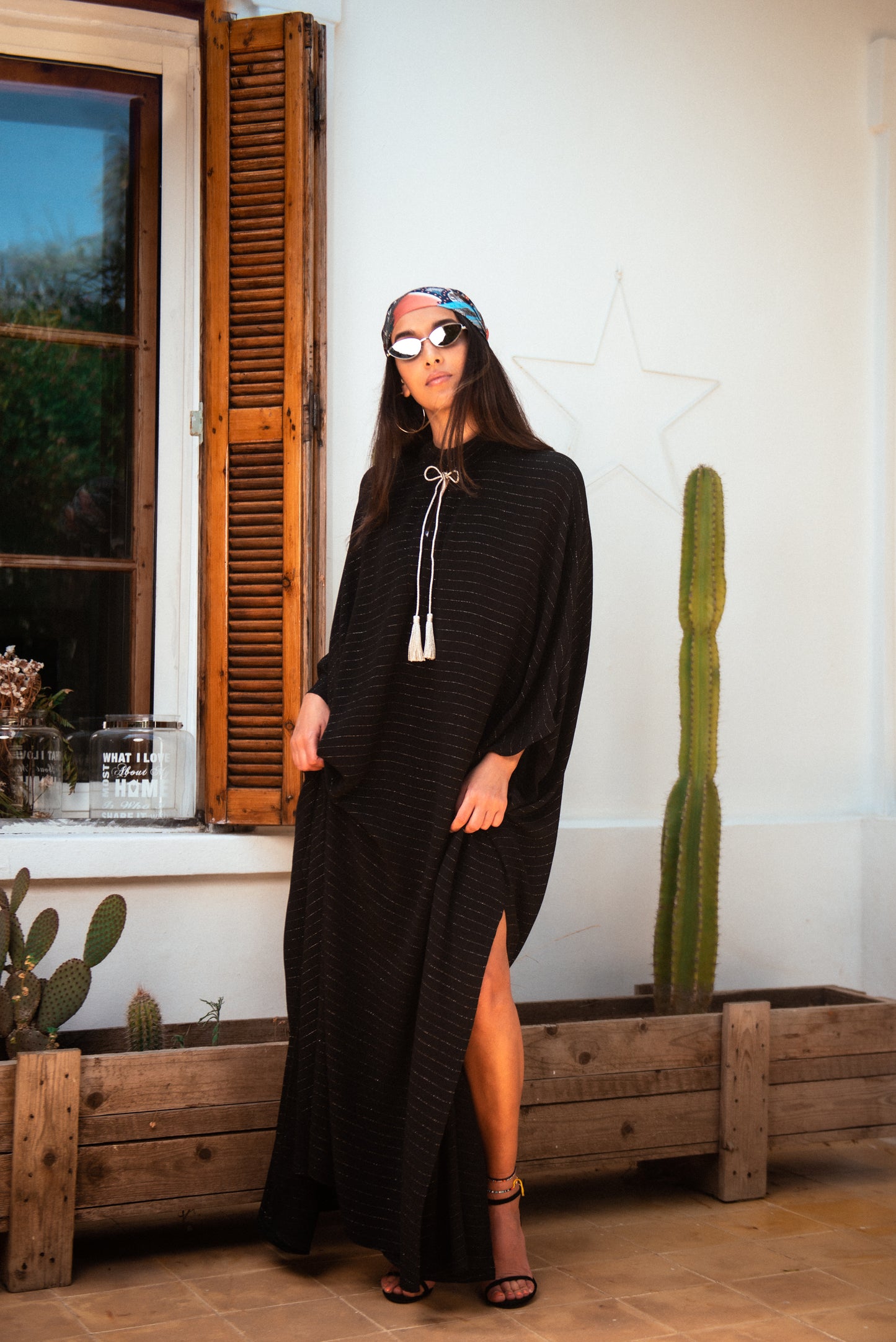 CAFTAN SAINT RAYURES - NOIR