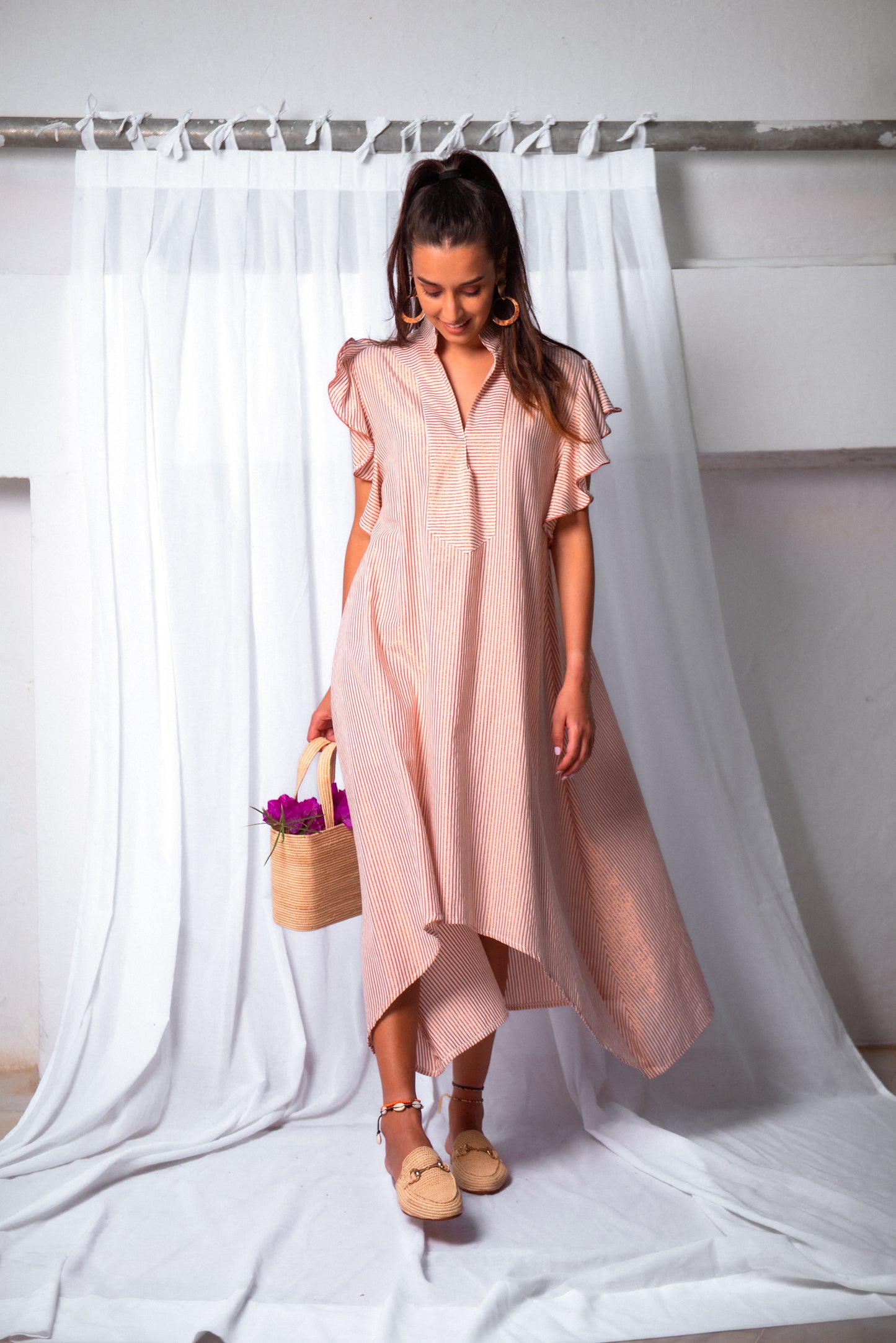 CAFTAN TUNIQUE À VOLANTS