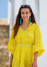 GOLDEN LIME LINEN DRESS - Milsouls