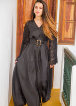 VALENTINA BLACK LINEN MAXI DRESS - Milsouls